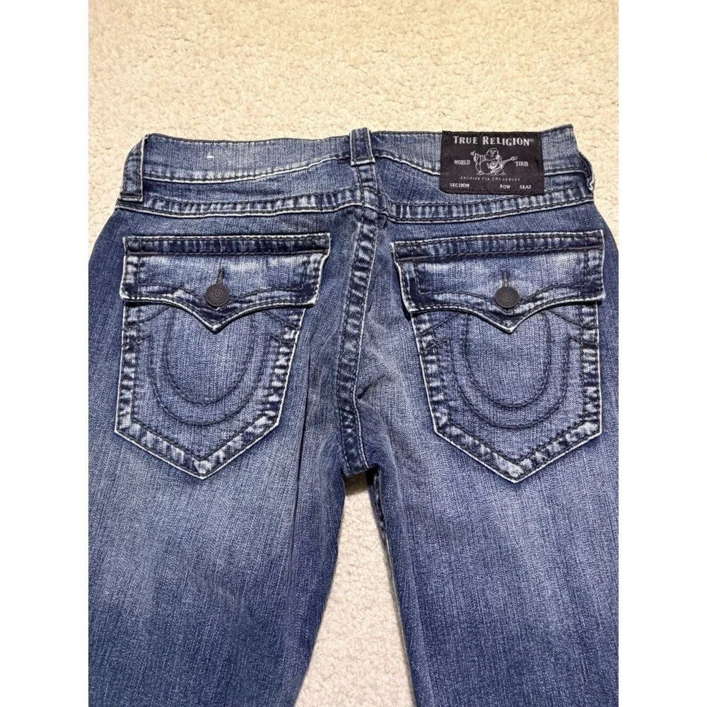 True Religion Ricky Relaxed Straight Jeans Men's 32 Medium Wash Flap Pocket Y2K